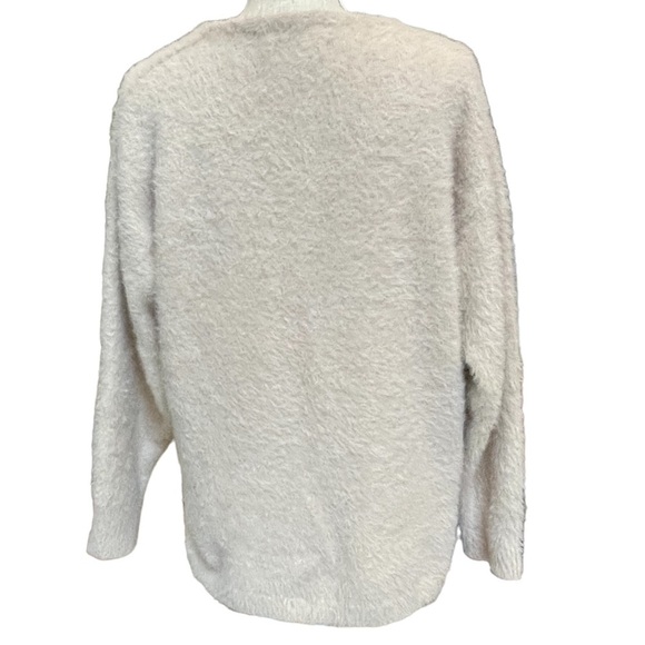 Lou & Grey  Fuzzy V-Neck Sweater Size: L - Picture 3 of 8